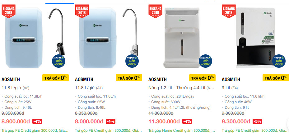Bảng giá máy lọc nước Karofi, Kangaroo, Ao.Smith tại TP,Vinh, Nghệ An mới nhất 4
